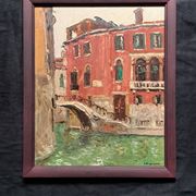 Paire de tableaux post-impressionnistes signés BERJONNEAU, huile sur carton