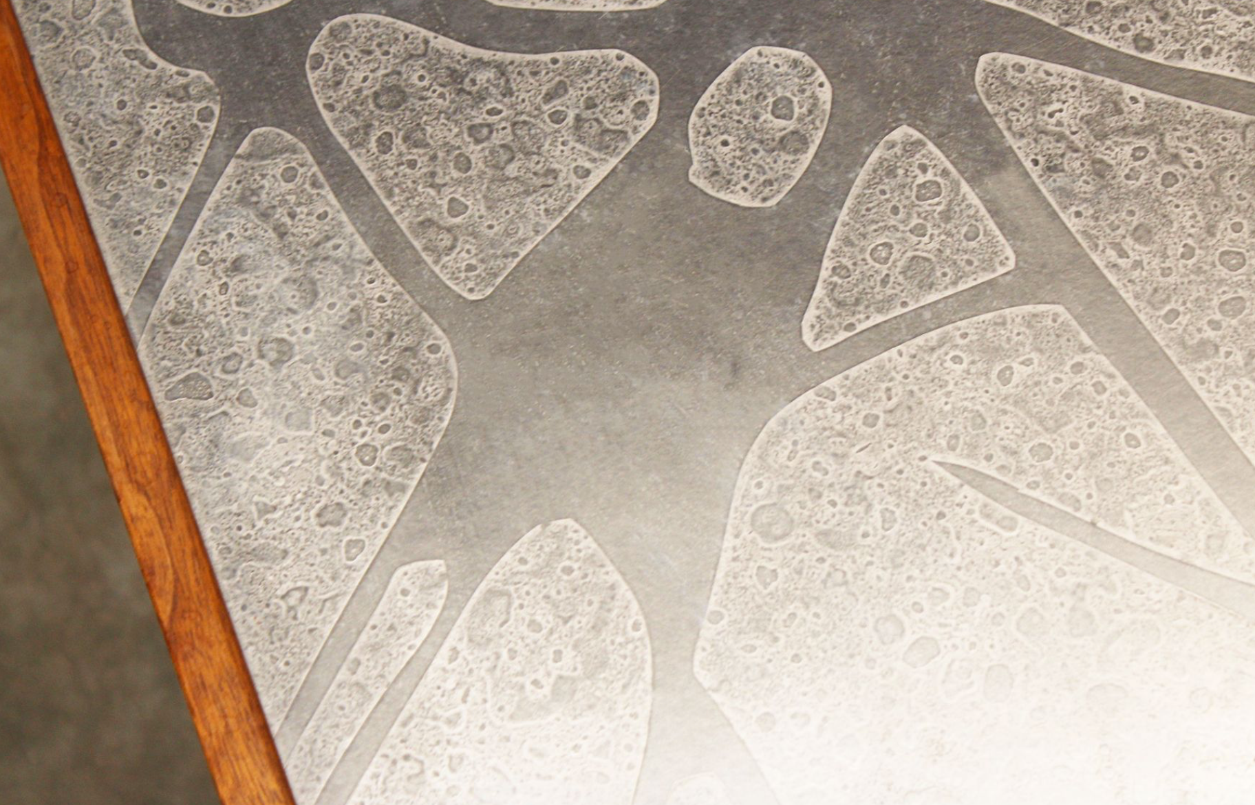 Mid-Century Sculpted Metal Coffee Table by Heinz Lilienthal