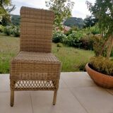 Chaise en osier et rotin