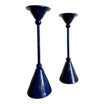 Pair of Memphis design candlesticks 1980