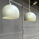 2 round metal pendant lights, Sweden 1980s