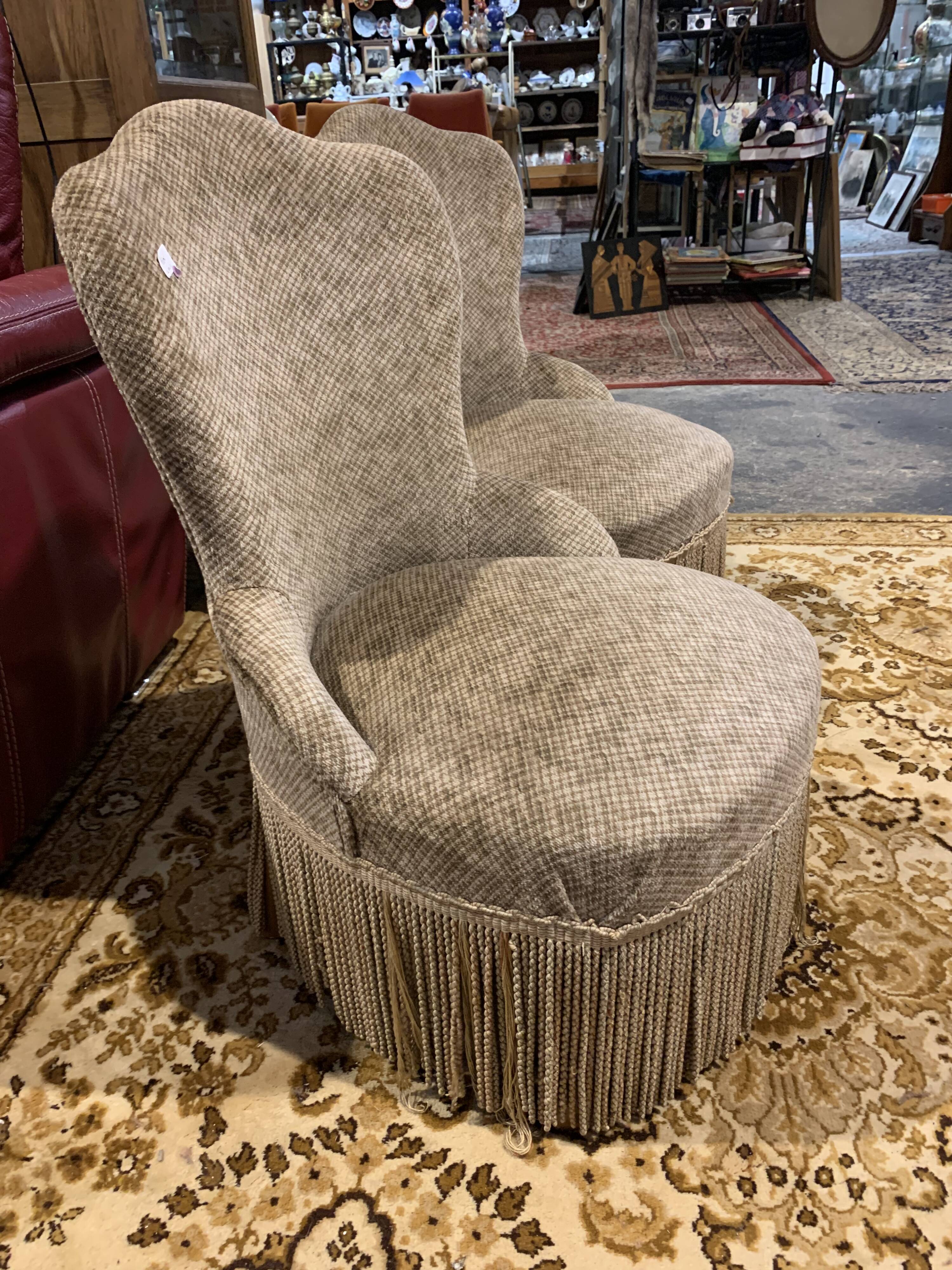 Fauteuils crapaud en velours