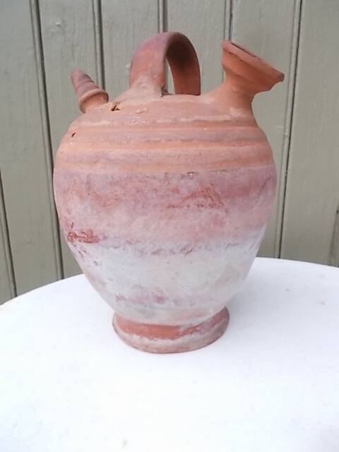 Terracotta gargoulette jug