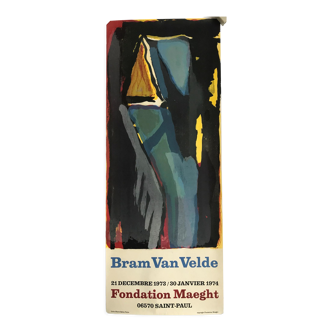 Original lithograph poster by Bram Van Veld, fondation Maeght, 1974