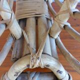 Magazine rack, wicker and rattan of the 1960