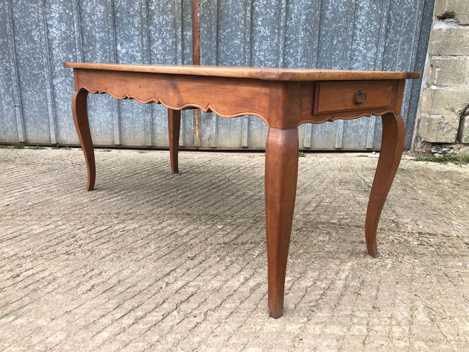 Louis XV style cherry farmhouse table.