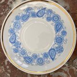 Coffee and tea set, vintage, stylized bird decor, retro, design, blue