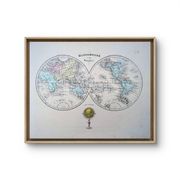 Antique world map, printed in 1852