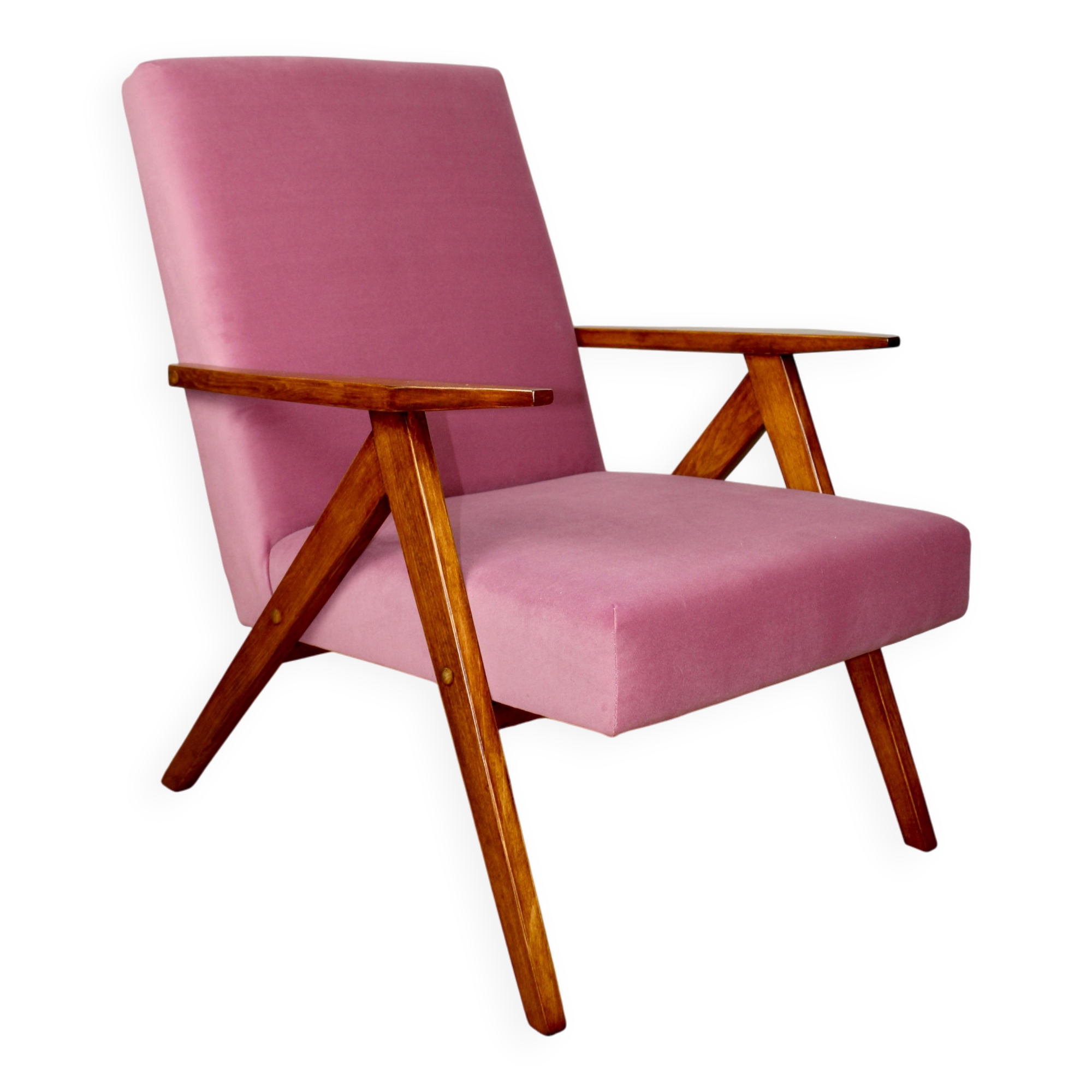 Vintage armchair B-310 VAR pink Jade structural 1970s