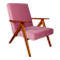 Vintage armchair B-310 VAR pink Jade structural 1970s