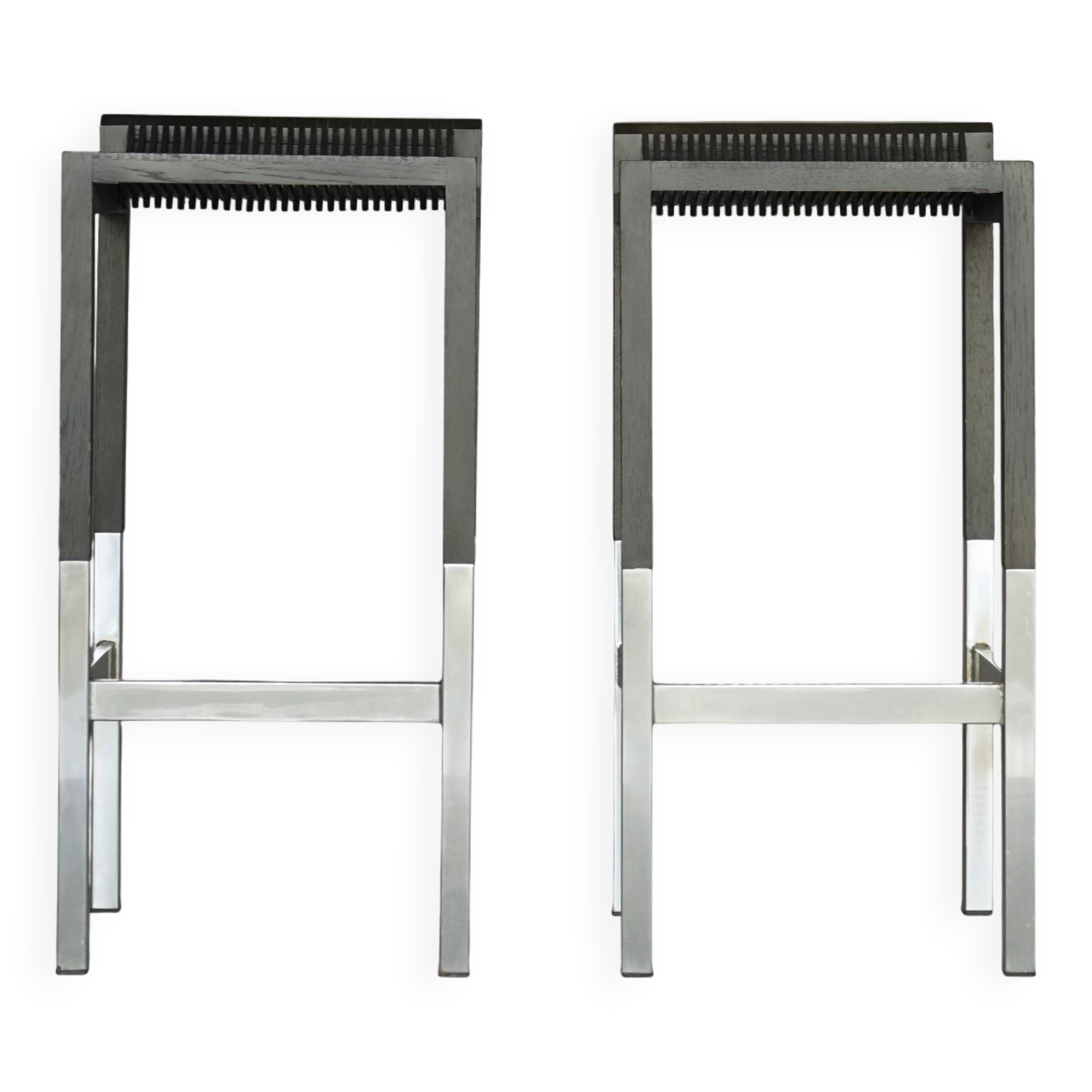 Minimalist Bar Stools by Ruud Jan Kokke, 1980s. Set of 2