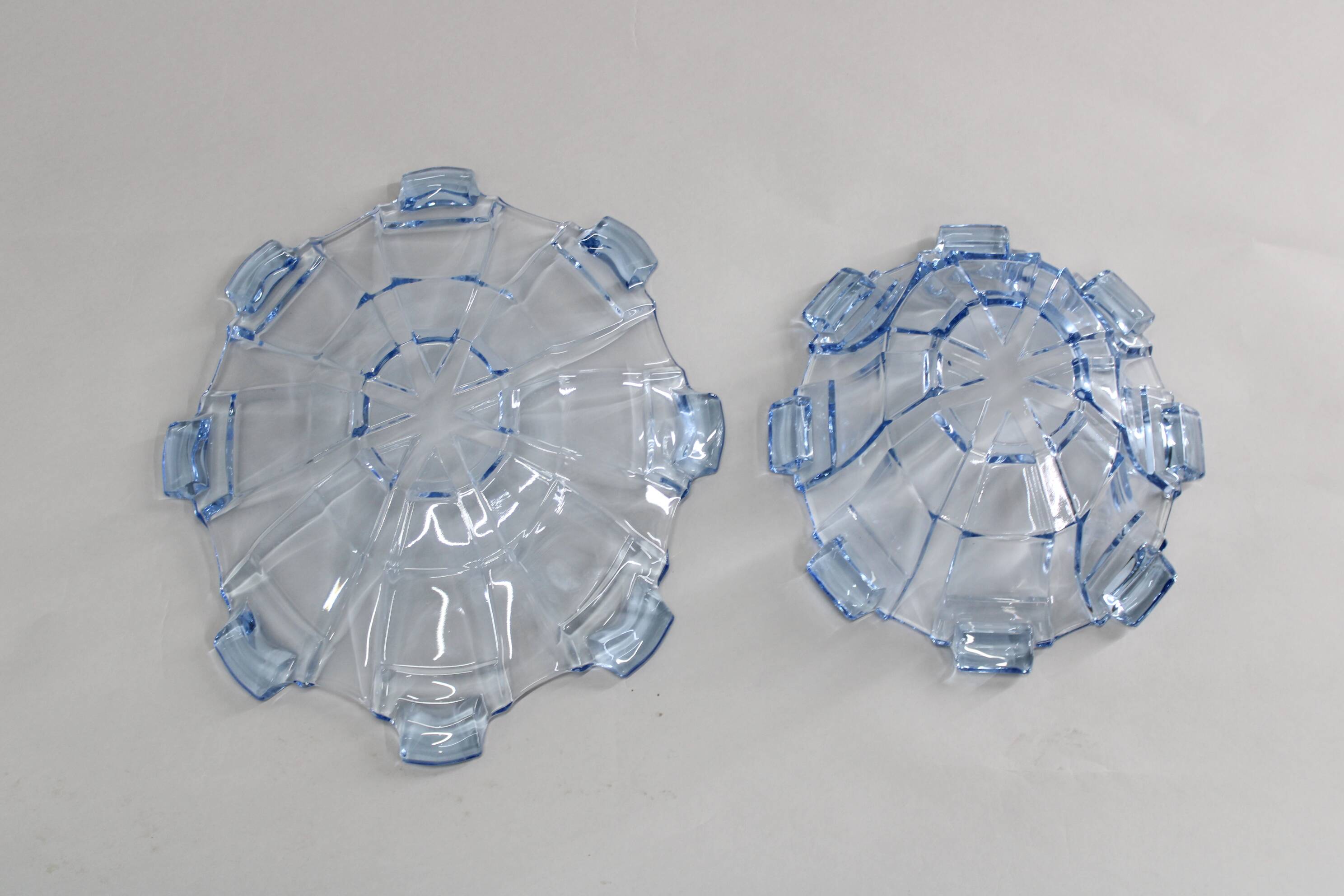 1970s pair of Glass Bowls , Czechoslovakia