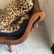 Empire-style wooden daybed / chaise longue