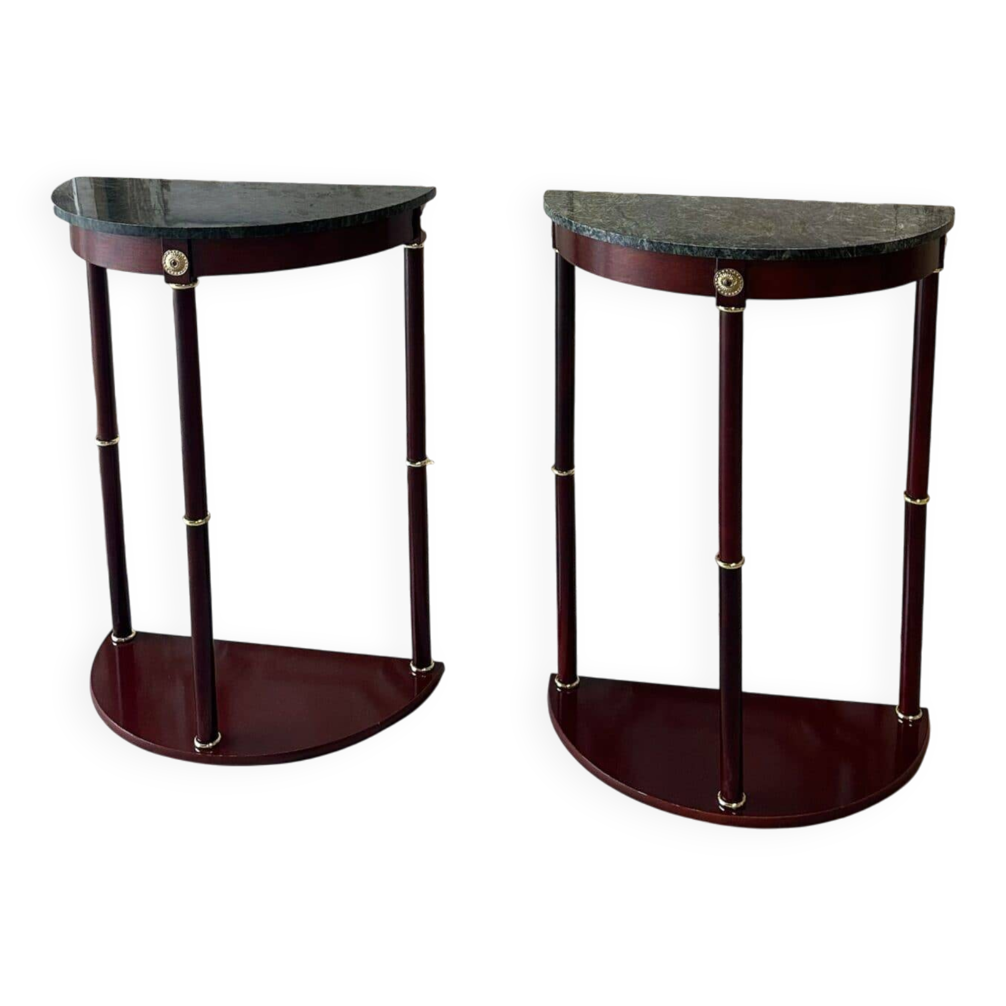 Paire de consoles demi-lune style Empire