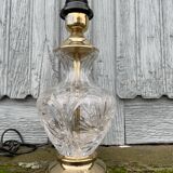 Lampe de table de style Hollywood Regency, cristal de laiton