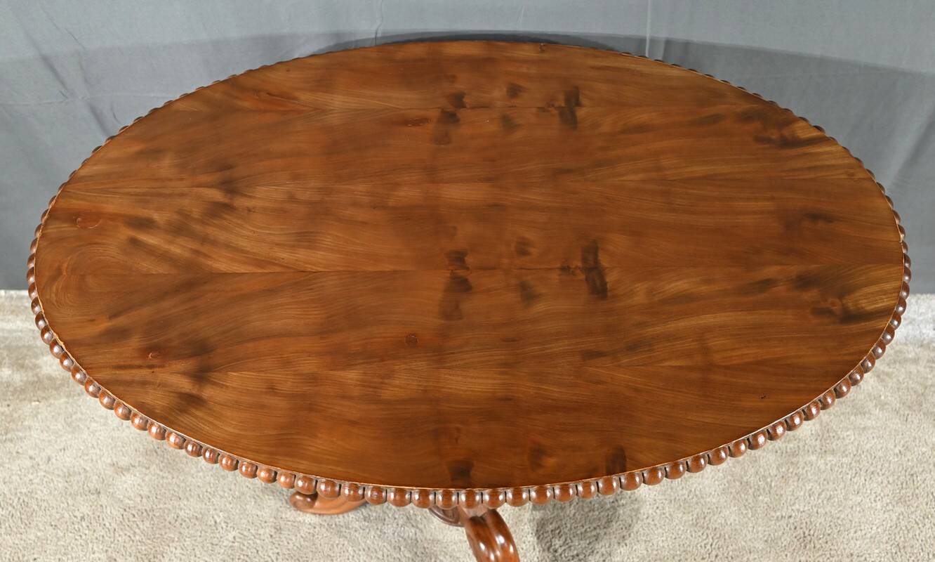 Oval Pedestal Table with Mahogany System, Louis Philippe period – 1st part 19th century
