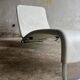 White leather Tuoli lounge chair by Antti Nurmesniemi for Cassina (1970) — chrome frame