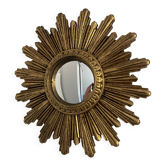 Vintage 1960 sun mirror witch's eye fine gold resin - 26 cm