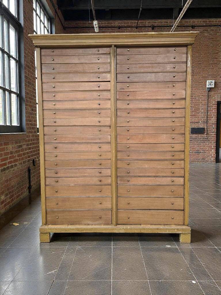 Classeur industriel vintage XL, caisson à tiroirs
