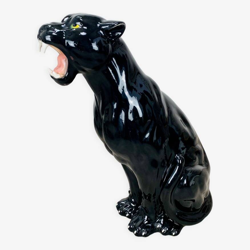 Black panther in ceramic floor 76 cm