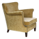 Fauteuil danois des années 1960, velours d'ameublement jaune miel, état d'origine.