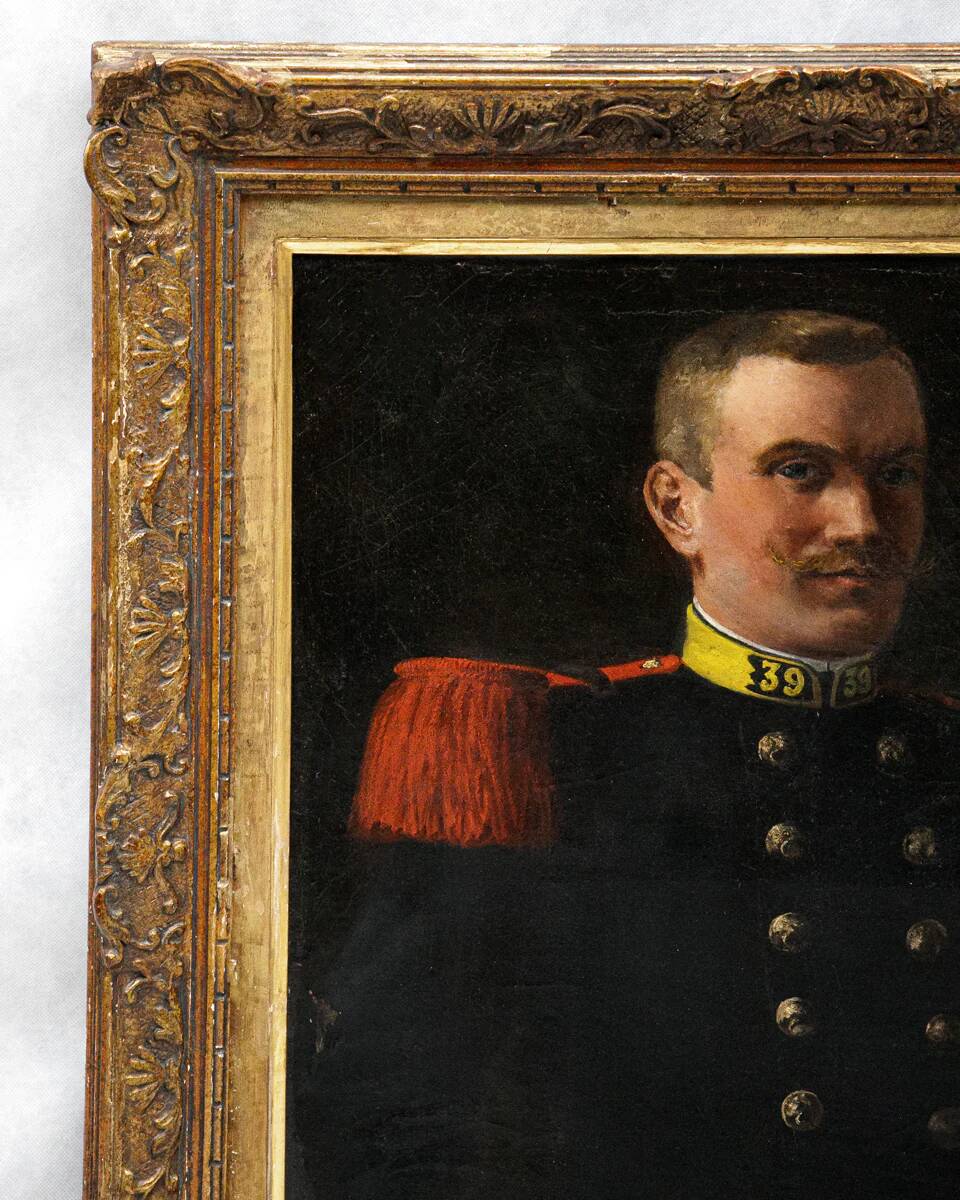 Portrait painting of a young French soldier, 1900