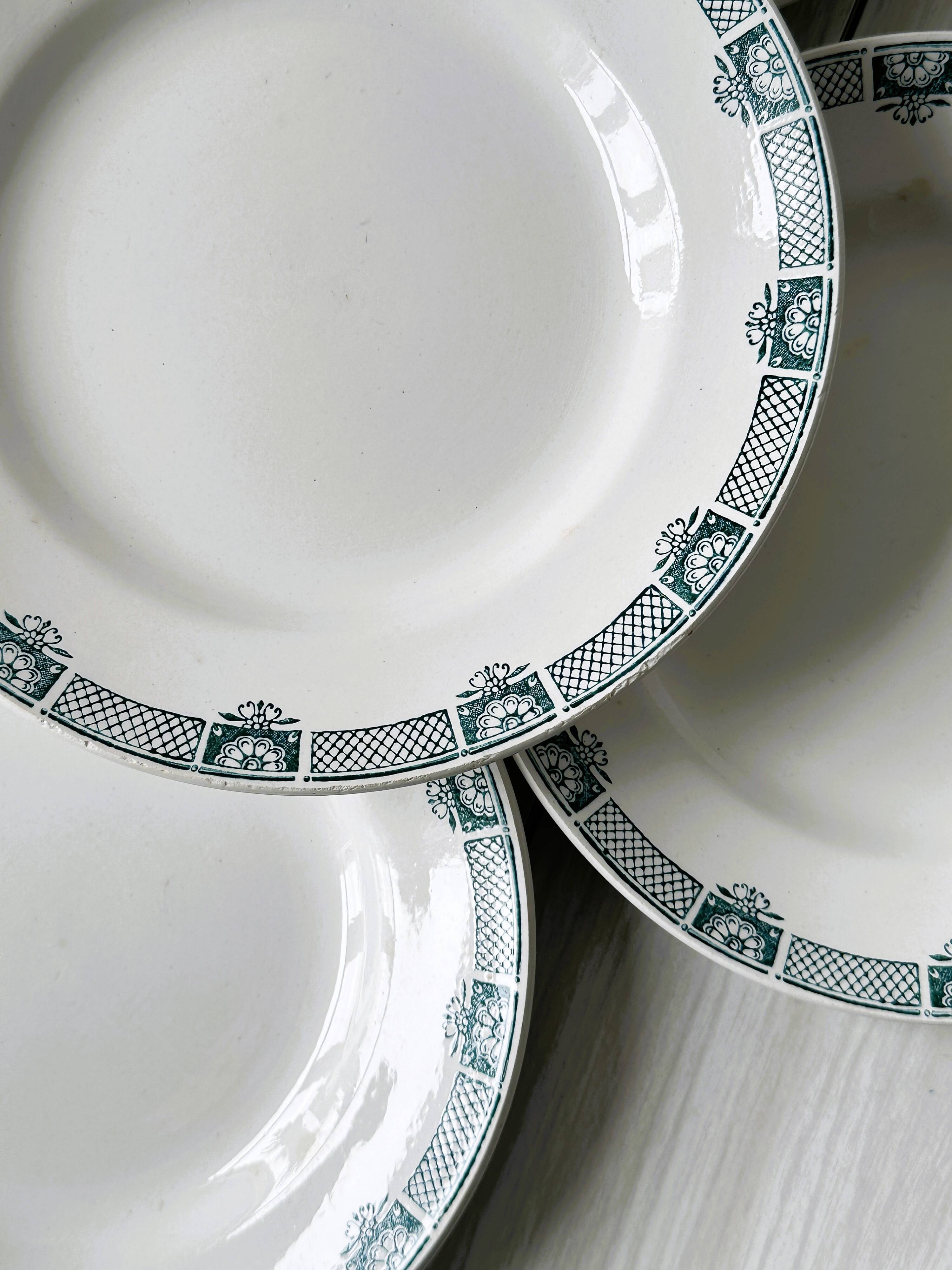 Set of 5 Saint Amand iron earth plates.