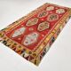 Grand Kilim Designer Vintage, Tapis Anatolien Rouge Fait Main, 149x308 Cm