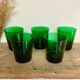 5 grands verres verts vintage
