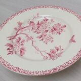 Cake dish on foot in iron earth of Gien model Pink hawthorn