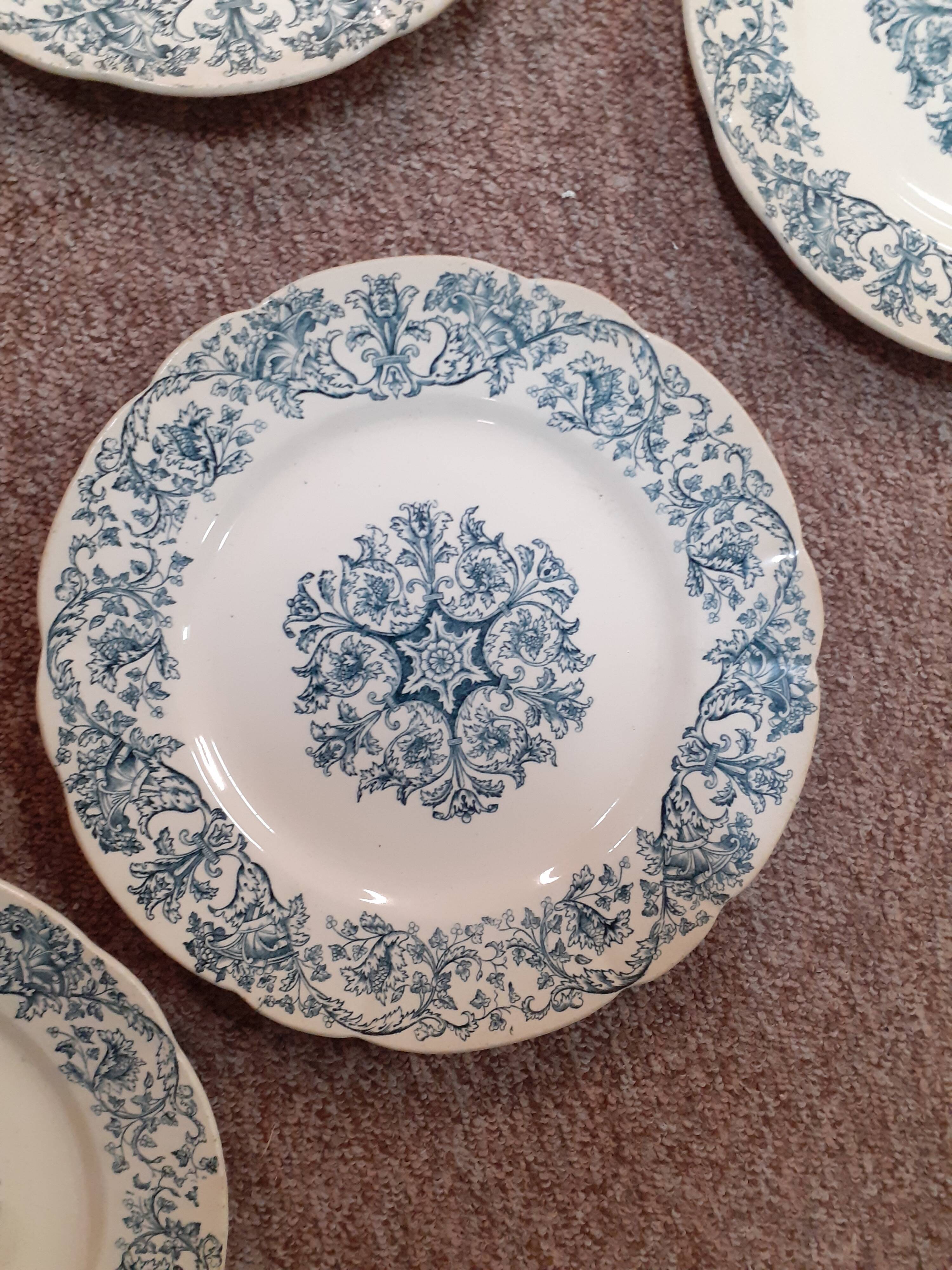 Lot de 6 assiettes Longchamp terre de fer