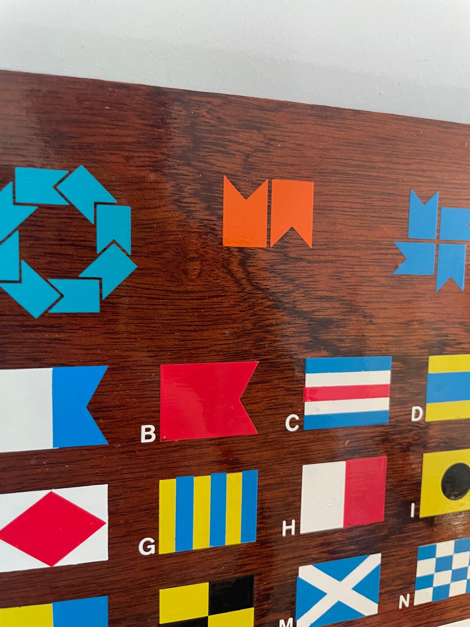 Wooden plaque international flag code