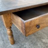 Large rustic wooden coffee table with 1 drawer