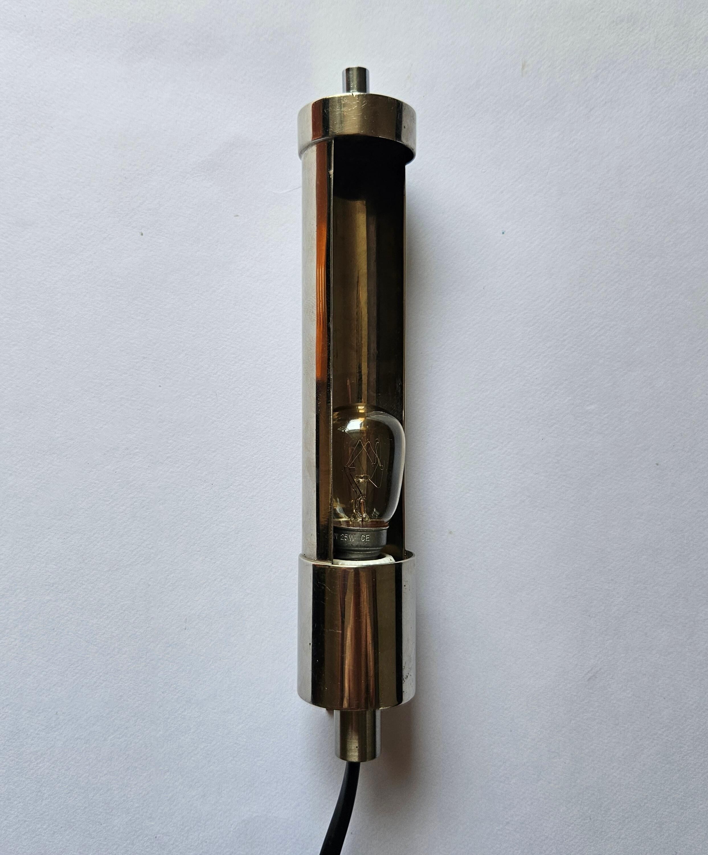 Lampe murale Bauhaus Art Déco en chrome rare, Allemagne, années 1940.