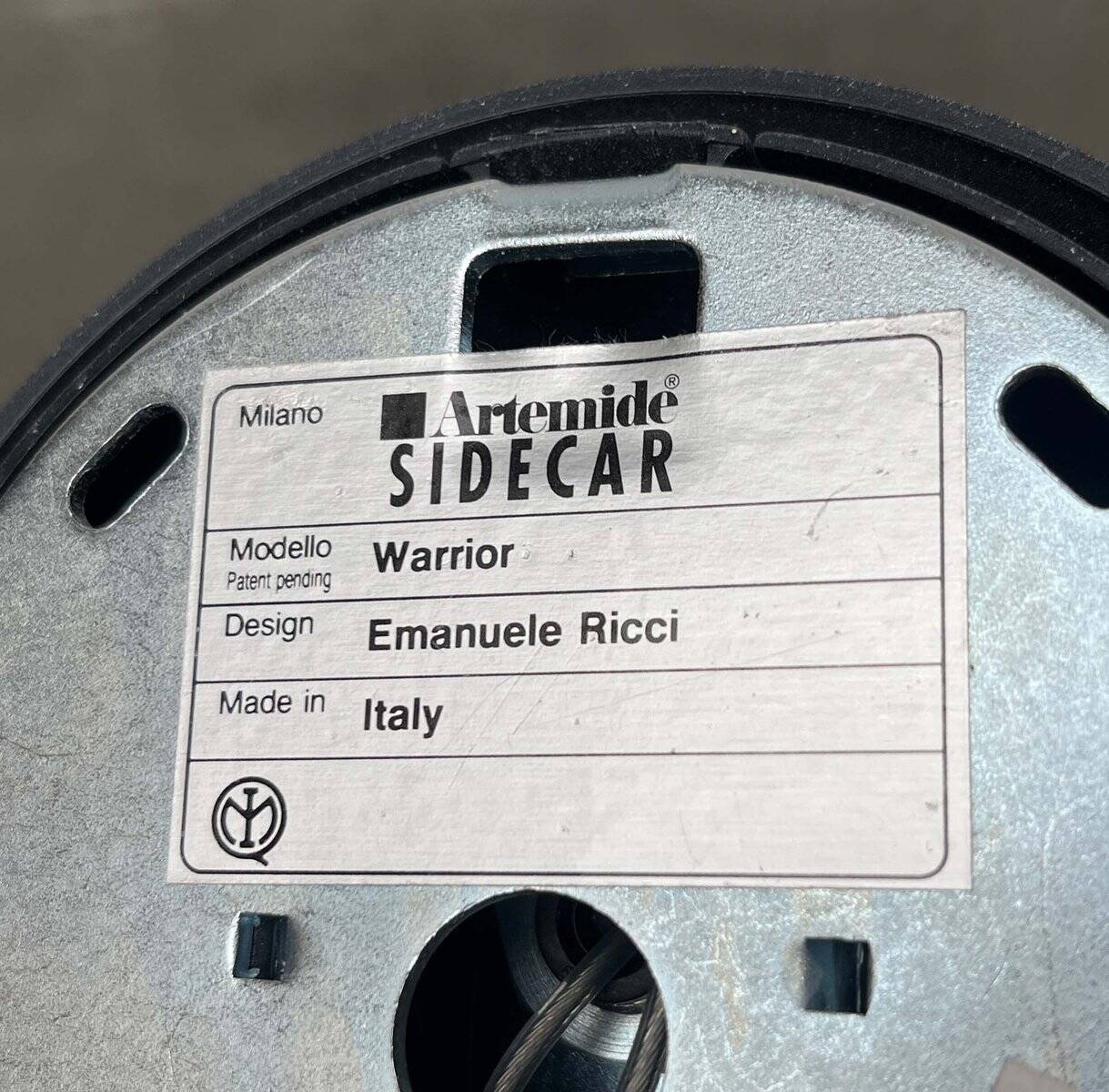 Postmodern wall lamp Warrior by Emanuele Ricci for Sidecar Artemide, 1980s.