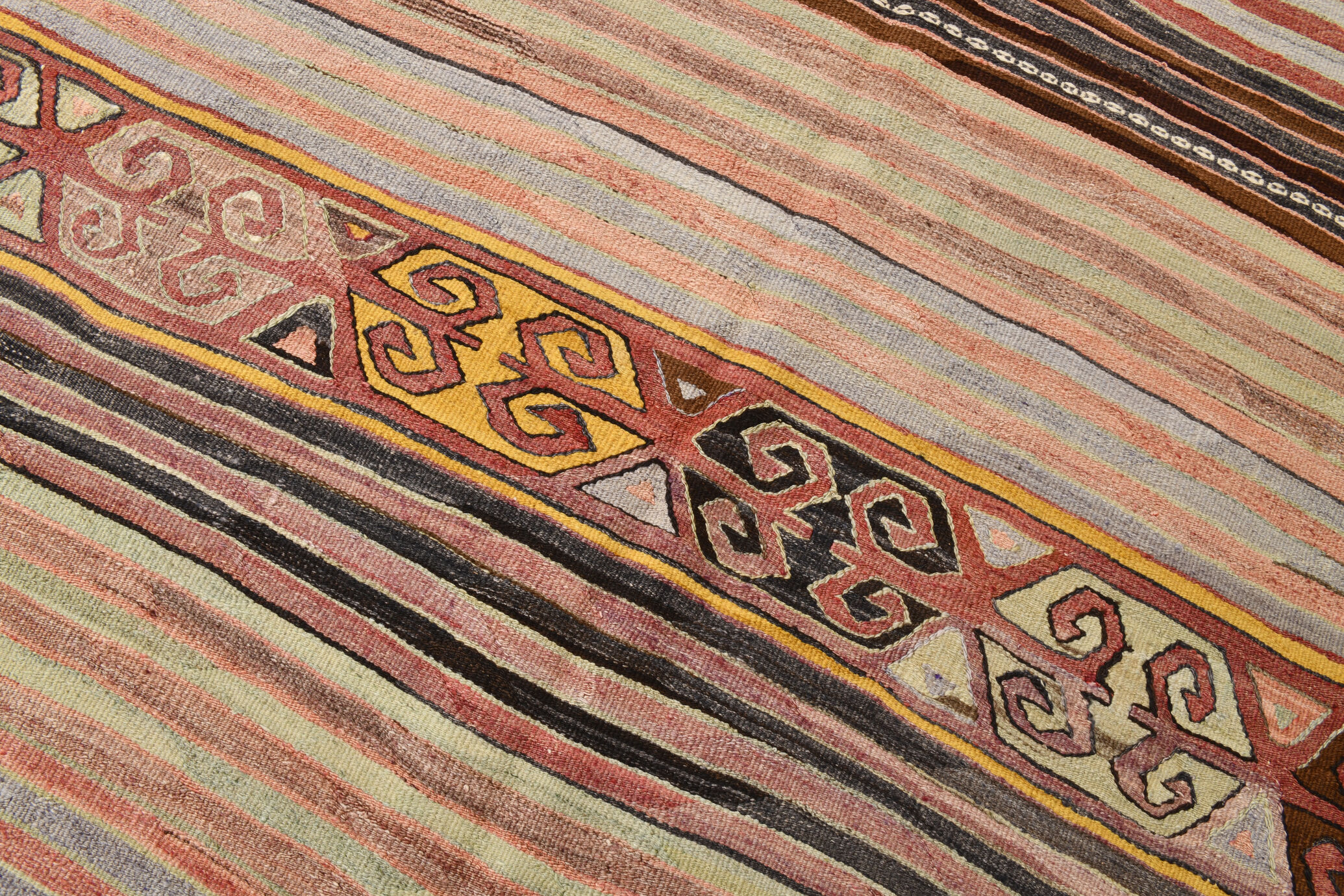 Wool on cotton kilim rug 202x166cm