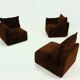 Rare 1970s brown velvet multifunctional modular sofa