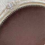 Louis XV cabriolet armchair in solid wood, beige and velvet fabric.