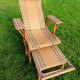 Adjustable Chaise Longue in Bamboo and Woven Rattan