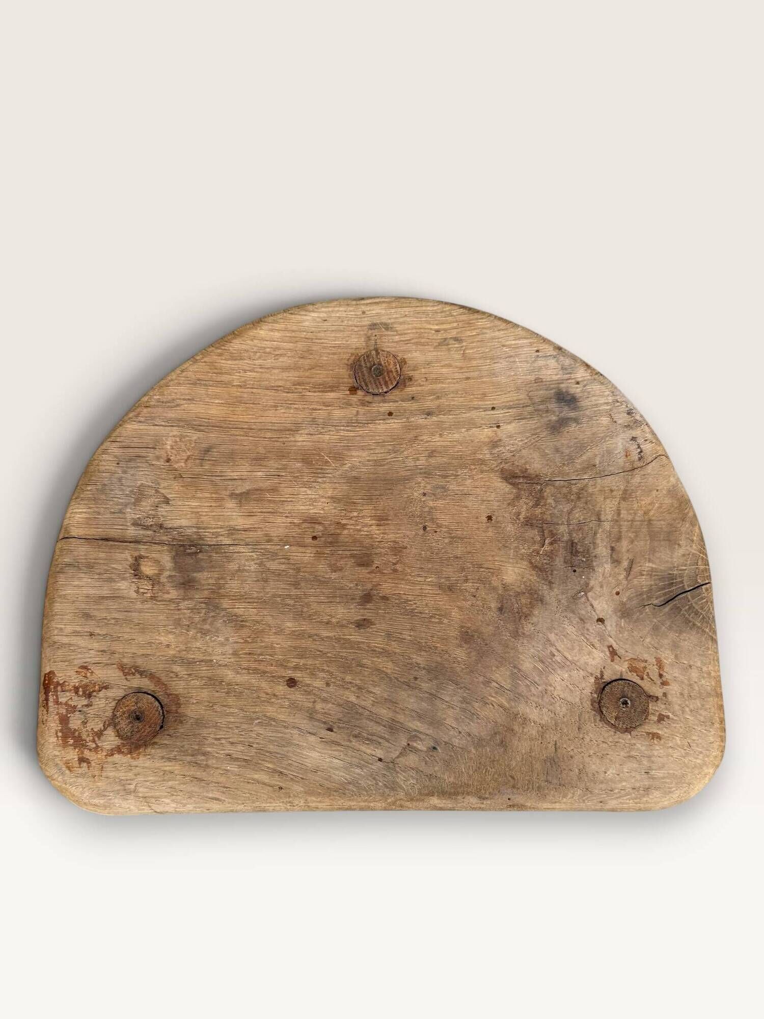 Tripod half-moon stool in solid oak, 1950