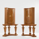 Paire de consoles d’encoignure chêne bronze attr. André Arbus 1940