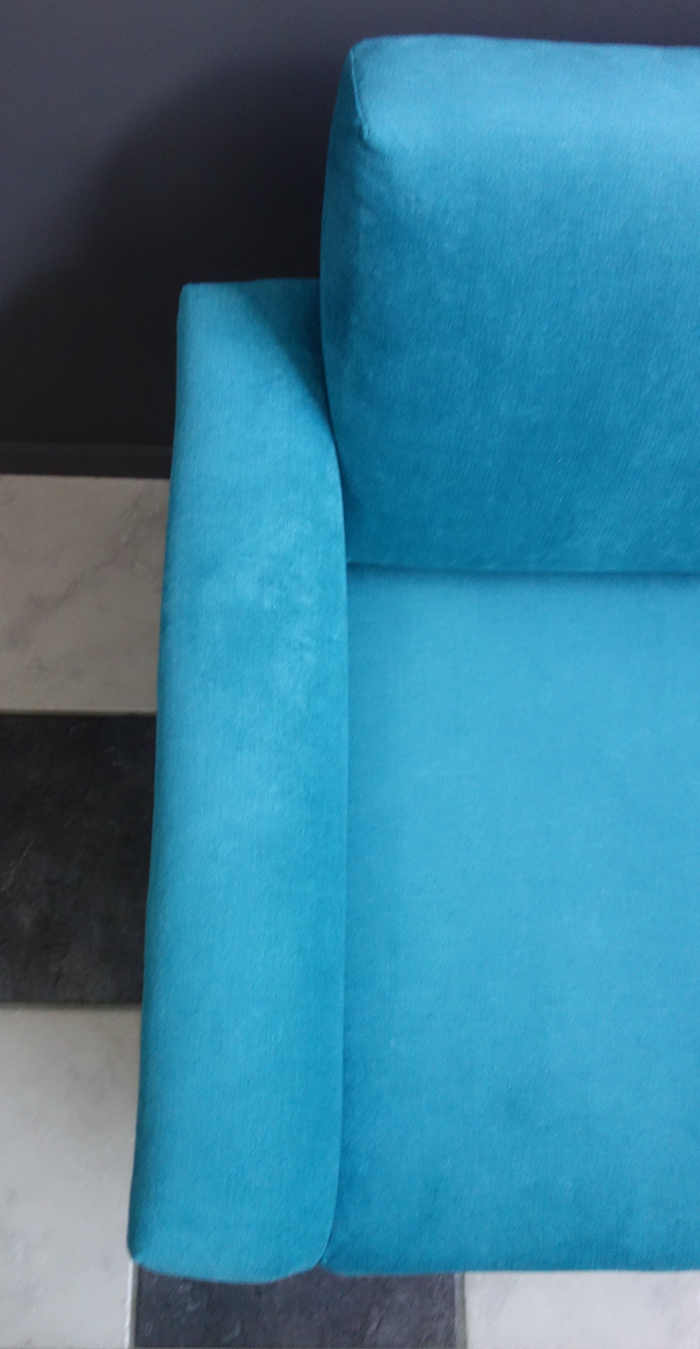 Blue velvet armchair 1960s