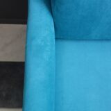 Blue velvet armchair 1960s