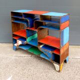 Brutalist shelve of recycled metal, 2000s