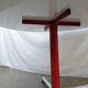 Foot table in chrome cross Souvignet design, made in France 1980