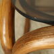 Table basse en bambou et verre fumé vintage