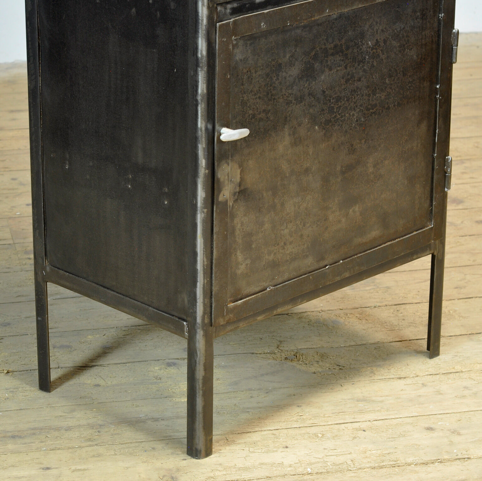 Polished iron medicine cabinet, 1950s