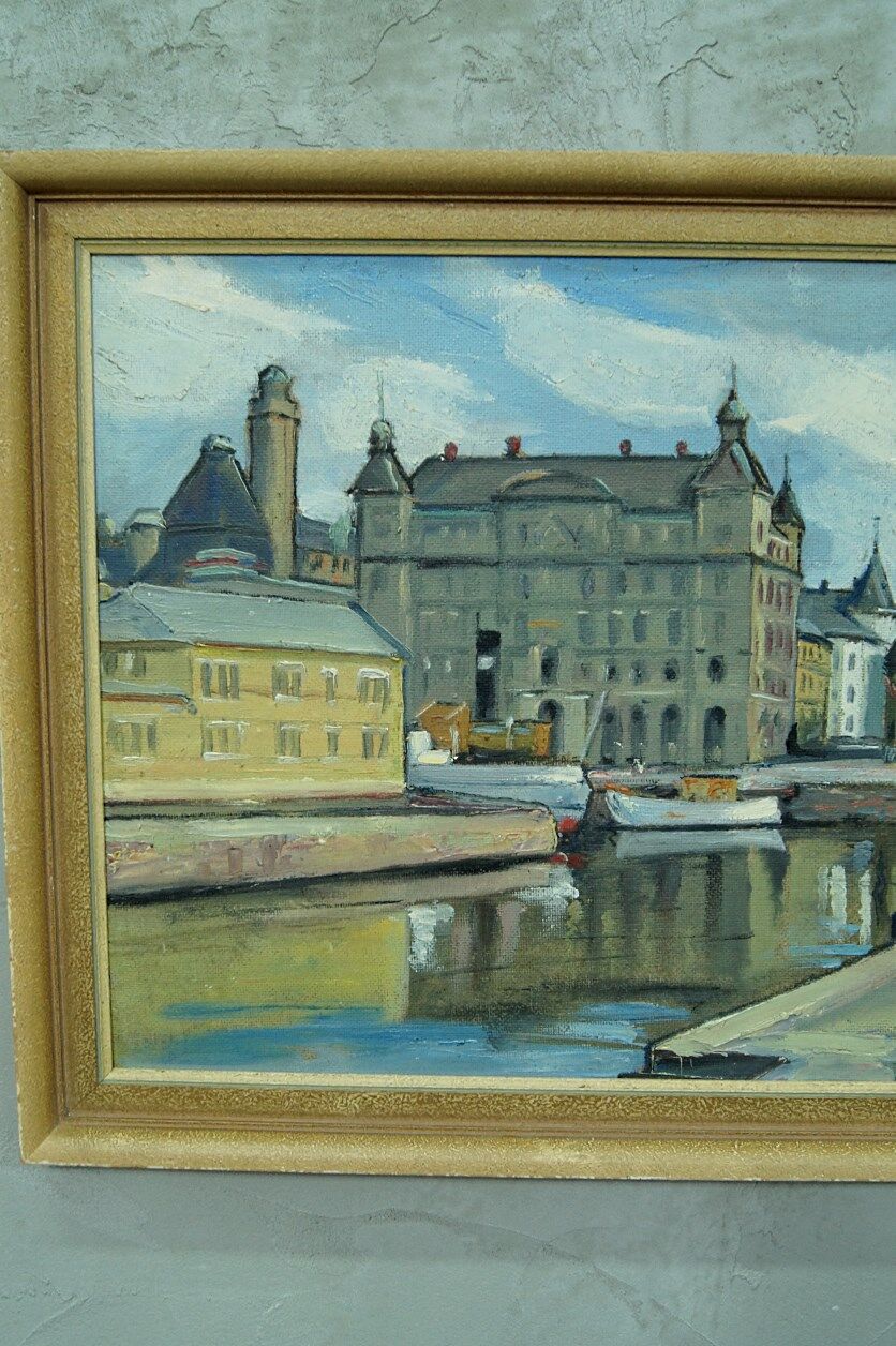 Hjalmar Larsson(1881-1960), Stockholm Cityscape, 1940, Oil Painting