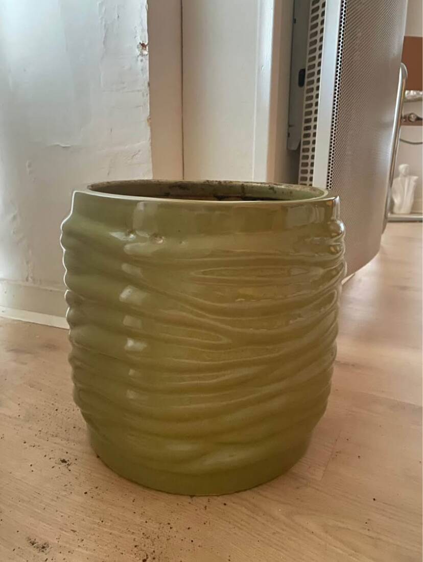 Large green designer flowerpot