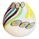 Milky-White Murano Glass Style Table Lamp Featuring a Multicoloured Reeds Vase